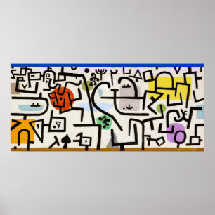 Póster Resumen cautivador: Puerto rico de Paul Klee