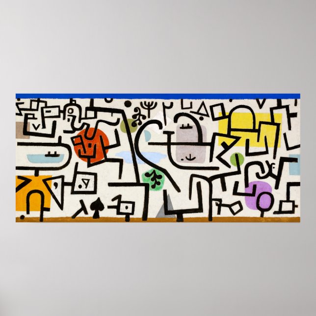 Póster Resumen cautivador: Puerto rico de Paul Klee (Frente)