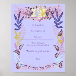 Póster Resumen Certificado de nacimiento de bebé judío de