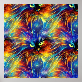 Póster Resumen Cohesivo Exquisito Gato Enciende Sin Perju