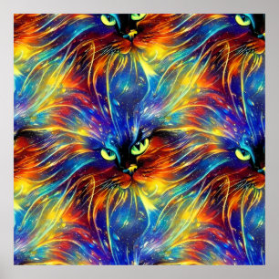 Póster Resumen Cohesivo Exquisito Gato Enciende Sin Perju