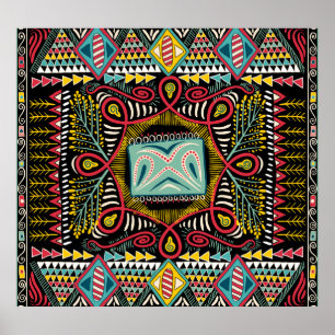 Póster Resumen colorido: diseño de bolsillo cuadrado.