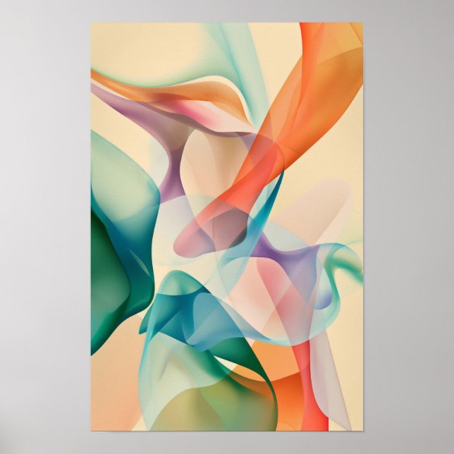 Póster Resumen colorido en digital contemporánea amarillo (Frente)