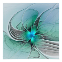 Resumen Con Arte Fractal Azul Y Moderno