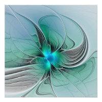 Resumen Con Arte Fractal Azul Y Moderno