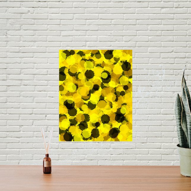 Póster Resumen contemporáneo del girasol con puntos de na (Subido por el creador)