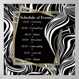 Póster Resumen creativo negro y blanco transparente