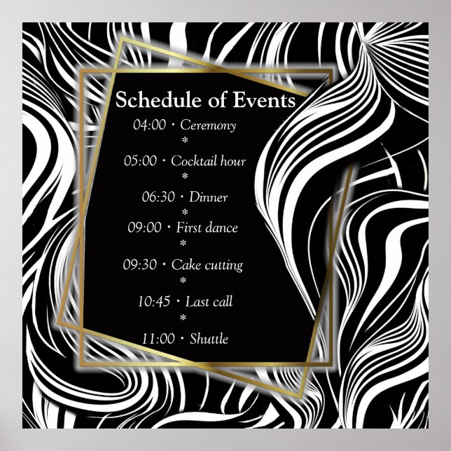 Póster Resumen creativo negro y blanco transparente (Frente)