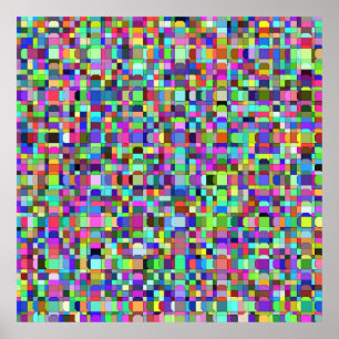 Póster Resumen Cuadrados Formas Patrón Multicolor