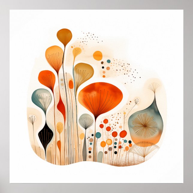 Póster Resumen de acuarela de fusión moderna (Frente)