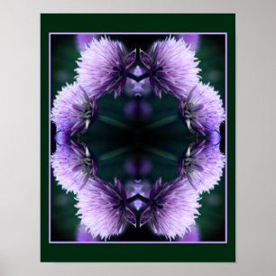 Póster Resumen de Allium de Flores Púrpura Scallion