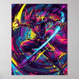 Póster Resumen de Anime: Neon Kitsune Warrior