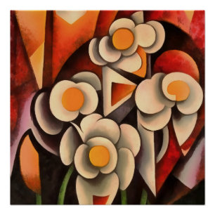 Póster Resumen De Arte Geométrico Calla Lilies En Tonos M