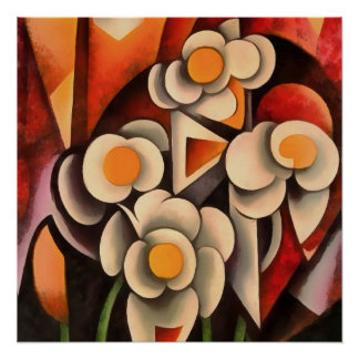 Póster Resumen De Arte Geométrico Calla Lilies En Tonos M