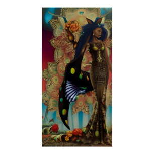 Póster Resumen de arte original Diosa espiritual bohemia