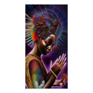 Póster Resumen de arte original Diosa espiritual bohemia