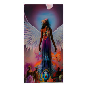 Póster Resumen de arte original Diosa espiritual bohemia
