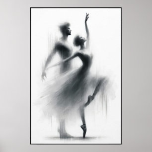 Póster Resumen de bailarinas de ballet enmascaradas en ar