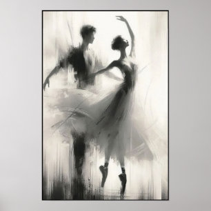 Póster Resumen de bailarinas de ballet enmascaradas en ar