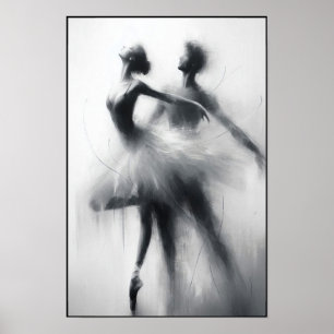Póster Resumen de bailarinas de ballet enmascaradas en ar