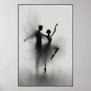 Póster Resumen de bailarinas de ballet enmascaradas en ar