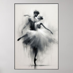 Póster Resumen de bailarinas de ballet enmascaradas en ar