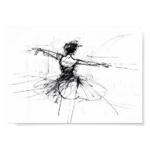 Resumen de Ballerina Dancer Sketch - Premium