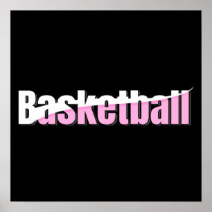 Póster Resumen de baloncesto Swish - Girly Word Art