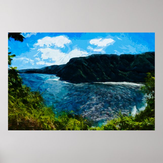 Póster Resumen de Bay On the Road to Hana Maui Hawaii (Frente)
