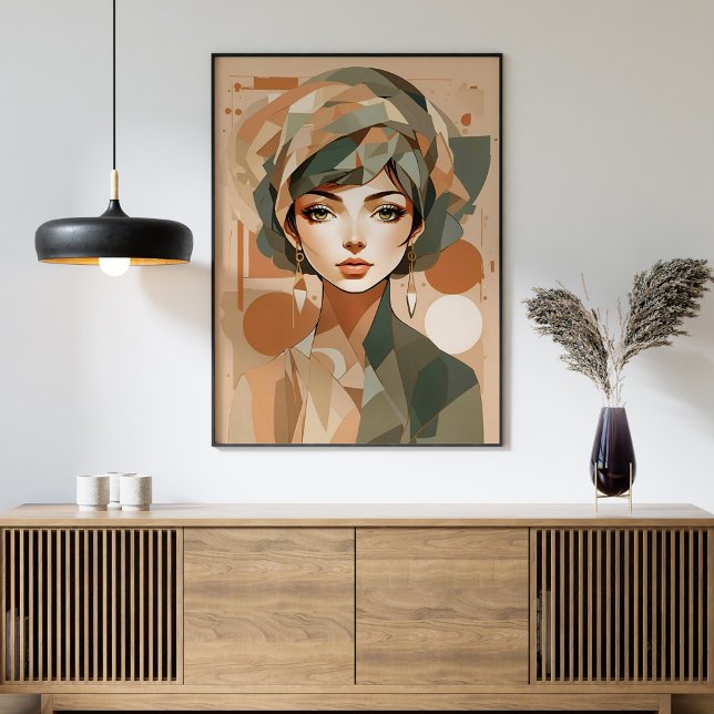 Póster Resumen de Boho Woman Retrato Poster de Pared Geom (Subido por el creador)