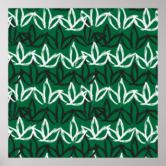 Póster Resumen de brotes de pincel de roca patrón sin cos (Frente)