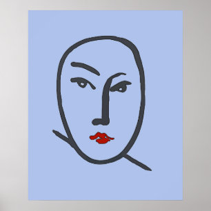 Póster Resumen de caras azules