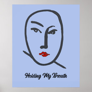 Póster Resumen de caras azules