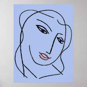 Póster Resumen de caras azules