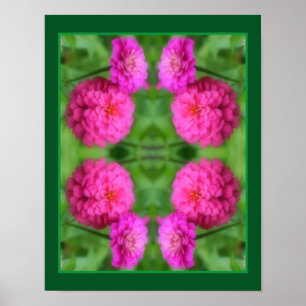 Póster Resumen de cierre de pares de flores rosadas de zi