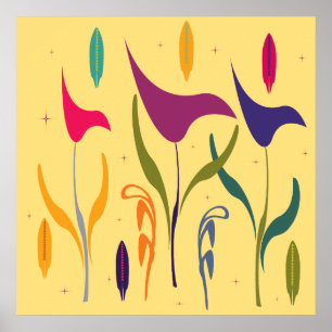 Póster Resumen de color de agua moderna Calla Lily Impres