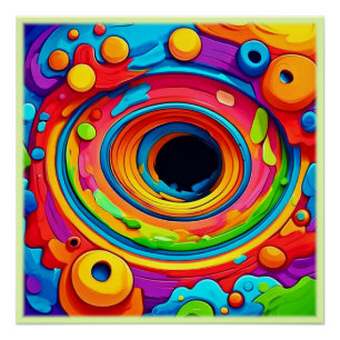 Póster Resumen de color de vórtex psicodélico