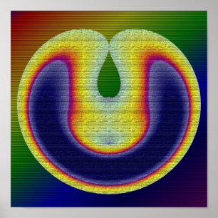 Póster Resumen de colores del arcoiris azul amarillo rojo