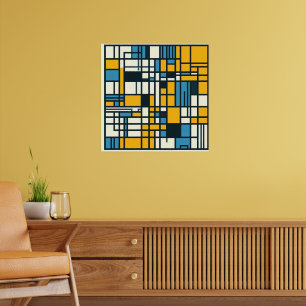 Póster Resumen de cuadrícula moderna - Geomet de inspirac