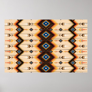 Póster Resumen de diseño de patrones geométricos étnicos,