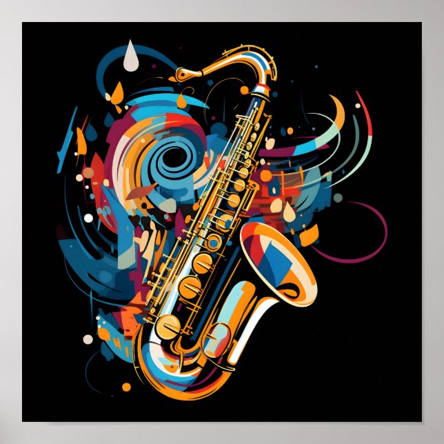 Póster Resumen de diseño saxofónico (Frente)