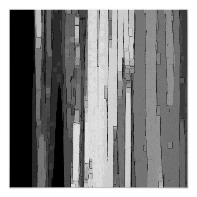 Póster Resumen de escala de grises Arte de B&W (Anverso)