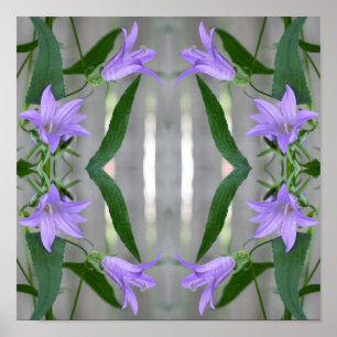 Póster Resumen de flores de lirio morado delgado
