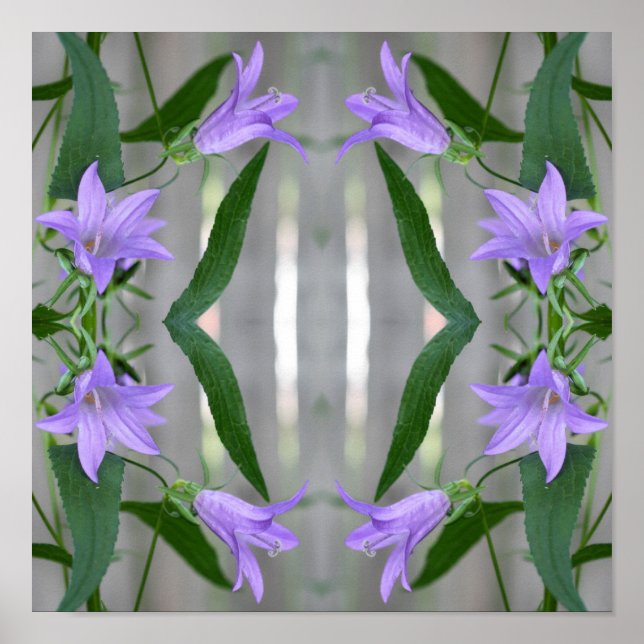 Póster Resumen de flores de lirio morado delgado (Frente)