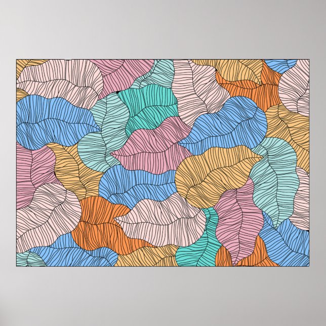 Póster Resumen de fondo de diseño de pintura de hojas de  (Frente)