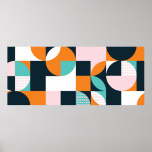 Póster Resumen de fondo geométrico con cuadrados, trinite