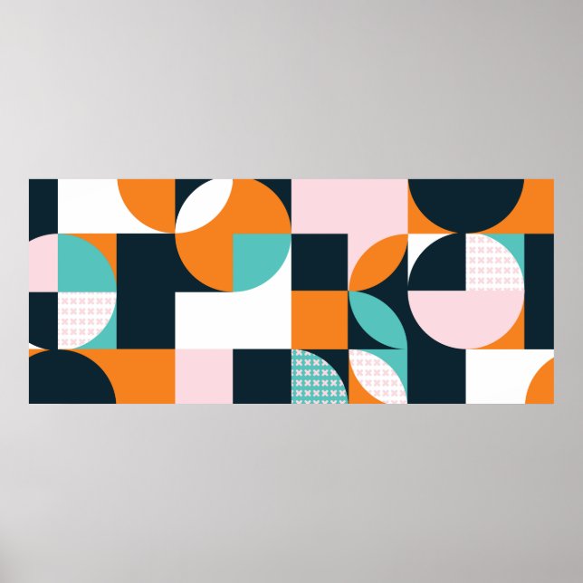 Póster Resumen de fondo geométrico con cuadrados, trinite (Frente)