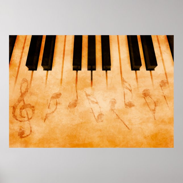 Póster Resumen de fondo musical - Teclado y música n (Frente)