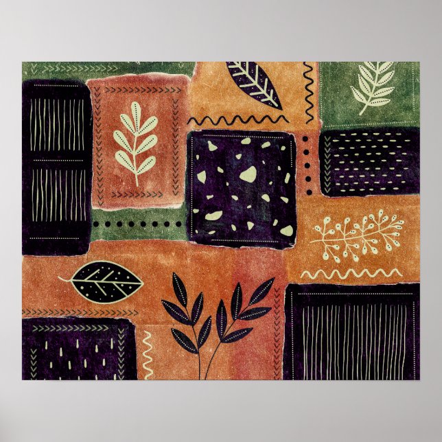 Póster Resumen de formas y hojas de círculos geométricos  (Frente)