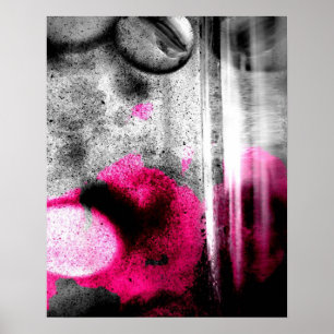 Póster Resumen de Fuchsia, Gris y Black Grain Photo Art